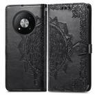 For ZTE Blade A73 5G Mandala Flower Embossed Leather Phone Case(Black) - 1