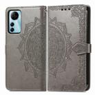 For ZTE Blade V41 Smart Mandala Flower Embossed Leather Phone Case(Grey) - 1