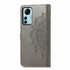 For ZTE Blade V41 Smart Mandala Flower Embossed Leather Phone Case(Grey) - 3