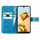 For ZTE Blade A33S Four-leaf Clasp Embossed Leather Phone Case(Blue) - 3