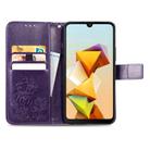 For ZTE Blade A33S Four-leaf Clasp Embossed Leather Phone Case(Purple) - 3