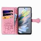 For ZTE Blade A75 4G Cat and Dog Embossed Leather Phone Case(Pink) - 3