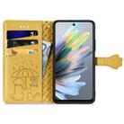 For ZTE Blade A75 4G Cat and Dog Embossed Leather Phone Case(Yellow) - 3