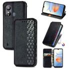 For ZTE Blade L220 Cubic Grid Pressed Magnetic Leather Phone Case(Black) - 1