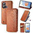 For ZTE Blade L220 Cubic Grid Pressed Magnetic Leather Phone Case(Brown) - 1