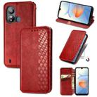 For ZTE Blade L220 Cubic Grid Pressed Magnetic Leather Phone Case(Red) - 1