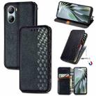 For ZTE Libero 5G IV Cubic Grid Pressed Magnetic Leather Phone Case(Black) - 1