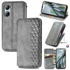 For ZTE Libero 5G IV Cubic Grid Pressed Magnetic Leather Phone Case(Grey) - 1