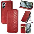 For ZTE Libero 5G IV Cubic Grid Pressed Magnetic Leather Phone Case(Red) - 1