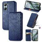 For ZTE Libero 5G IV Cubic Grid Pressed Magnetic Leather Phone Case(Blue) - 1