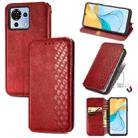 For ZTE Blade V50 Vita Cubic Grid Pressed Magnetic Leather Phone Case(Red) - 1