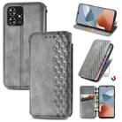 For ZTE Blade A73 4G Cubic Grid Pressed Magnetic Leather Phone Case(Grey) - 1