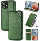 For ZTE Blade A73 4G Cubic Grid Pressed Magnetic Leather Phone Case(Green) - 1