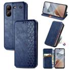 For ZTE Blade A54 Cubic Grid Pressed Magnetic Leather Phone Case(Blue) - 1