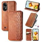 For ZTE Blade A33S Cubic Grid Pressed Magnetic Leather Phone Case(Brown) - 1