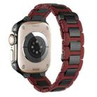 For Apple Watch SE 2023 40mm Rubber Stainless Steel Magnetic Watch Band(Wine+Black) - 1