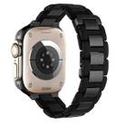 For Apple Watch Series 7 41mm Rubber Stainless Steel Magnetic Watch Band(Black+Black) - 1