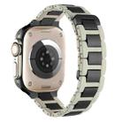 For Apple Watch Series 6 44mm Rubber Stainless Steel Magnetic Watch Band(Beige+Black) - 1