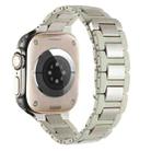 For Apple Watch Series 3 38mm Rubber Stainless Steel Magnetic Watch Band(Beige+Starlight) - 1