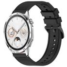 For Huawei Watch GT4 46mm 22mm Textured Silicone Solid Color Watch Band(Black) - 1