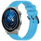 For Huawei Watch GT3 Pro 46mm 22mm Textured Silicone Solid Color Watch Band(Sky Blue) - 1