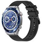 For Huawei Watch Ultimate 22mm Textured Silicone Solid Color Watch Band(Black) - 1