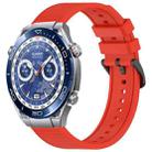 For Huawei Watch Ultimate 22mm Textured Silicone Solid Color Watch Band(Red) - 1