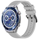 For Huawei Watch Ultimate 22mm Textured Silicone Solid Color Watch Band(Grey) - 1
