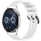 For Huawei Watch GT3 46mm 22mm Textured Silicone Solid Color Watch Band(White) - 1