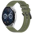 For Huawei Watch GT3 46mm 22mm Textured Silicone Solid Color Watch Band(Green) - 1