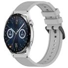 For Huawei Watch GT3 46mm 22mm Textured Silicone Solid Color Watch Band(Grey) - 1