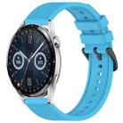 For Huawei Watch GT3 46mm 22mm Textured Silicone Solid Color Watch Band(Sky Blue) - 1