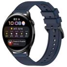 For Huawei Watch 3 22mm Textured Silicone Solid Color Watch Band(Midnight Blue) - 1