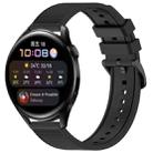 For Huawei Watch 3 22mm Textured Silicone Solid Color Watch Band(Black) - 1