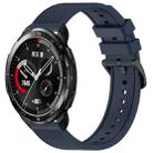 For Honor Watch GS Pro 22mm Textured Silicone Solid Color Watch Band(Midnight Blue) - 1