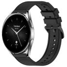 For Xiaomi Watch S2 22mm Textured Silicone Solid Color Watch Band(Black) - 1