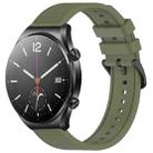 For Xiaomi MI Watch S1 22mm Textured Silicone Solid Color Watch Band(Green) - 1