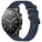 For Xiaomi MI Watch S1 22mm Textured Silicone Solid Color Watch Band(Midnight Blue) - 1