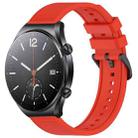 For Xiaomi MI Watch S1 22mm Textured Silicone Solid Color Watch Band(Red) - 1