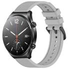 For Xiaomi MI Watch S1 22mm Textured Silicone Solid Color Watch Band(Grey) - 1