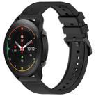 For Xiaomi MI Watch S1 Pro 22mm Textured Silicone Solid Color Watch Band(Black) - 1