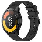 For Xiaomi Watch S1 Active 22mm Textured Silicone Solid Color Watch Band(Black) - 1