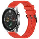 For Xiaomi MI Watch Color 22mm Textured Silicone Solid Color Watch Band(Red) - 1