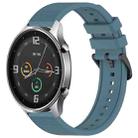 For Xiaomi MI Watch Color 22mm Textured Silicone Solid Color Watch Band(Rock Cyan) - 1