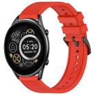 For Xiaomi Haylou RT2 LS10 22mm Textured Silicone Solid Color Watch Band(Red) - 1