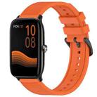 For Xiaomi Haylou GST LS09B 22mm Textured Silicone Solid Color Watch Band(Orange) - 1