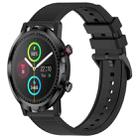 For Xiaomi Haylou RT LS05S 22mm Textured Silicone Solid Color Watch Band(Black) - 1