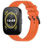 For Amazfit BIP 5 22mm Textured Silicone Solid Color Watch Band(Orange) - 1