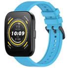 For Amazfit BIP 5 22mm Textured Silicone Solid Color Watch Band(Sky Blue) - 1