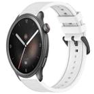 For Amazfit Balance 22mm Textured Silicone Solid Color Watch Band(White) - 1